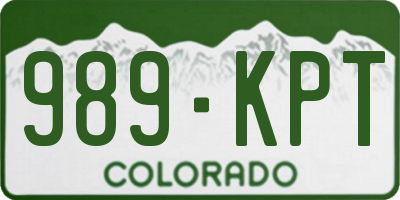CO license plate 989KPT