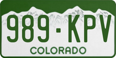 CO license plate 989KPV
