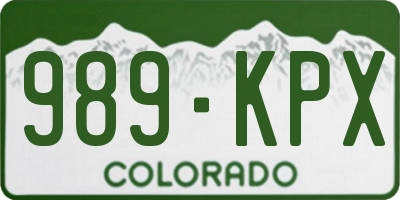 CO license plate 989KPX