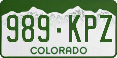 CO license plate 989KPZ