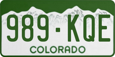 CO license plate 989KQE