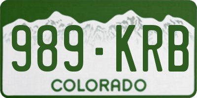 CO license plate 989KRB