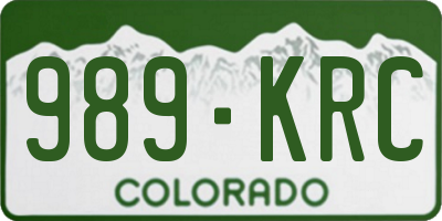 CO license plate 989KRC