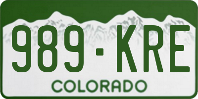 CO license plate 989KRE