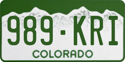 CO license plate 989KRI
