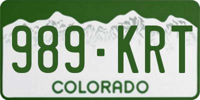 CO license plate 989KRT