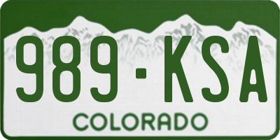 CO license plate 989KSA