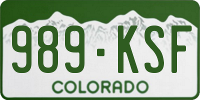 CO license plate 989KSF
