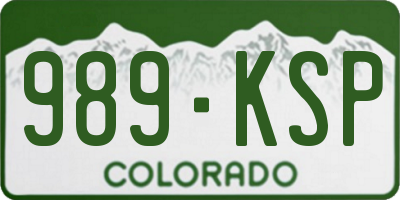 CO license plate 989KSP