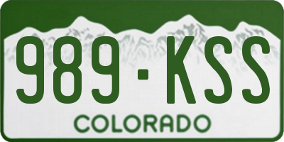 CO license plate 989KSS
