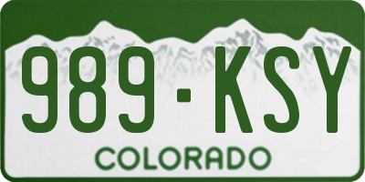 CO license plate 989KSY