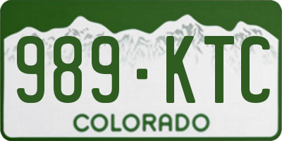 CO license plate 989KTC