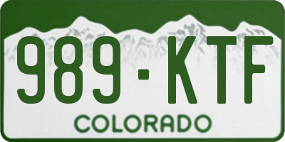 CO license plate 989KTF