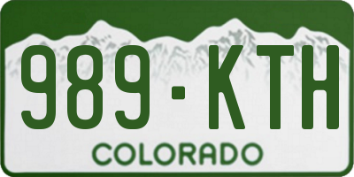 CO license plate 989KTH