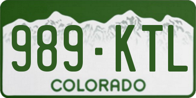 CO license plate 989KTL