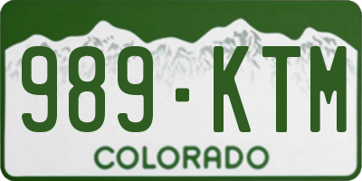 CO license plate 989KTM