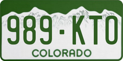 CO license plate 989KTO