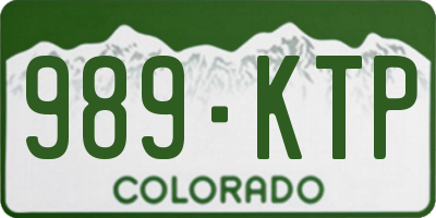 CO license plate 989KTP
