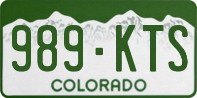 CO license plate 989KTS
