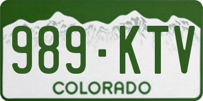 CO license plate 989KTV