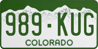 CO license plate 989KUG