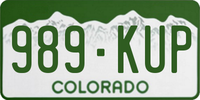 CO license plate 989KUP