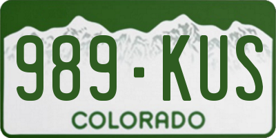 CO license plate 989KUS