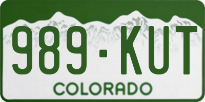 CO license plate 989KUT
