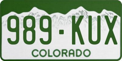 CO license plate 989KUX