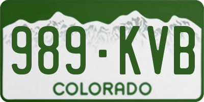 CO license plate 989KVB