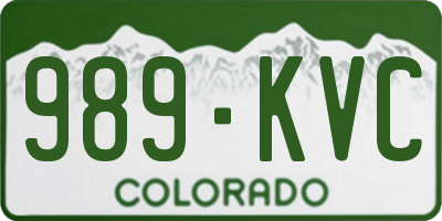 CO license plate 989KVC