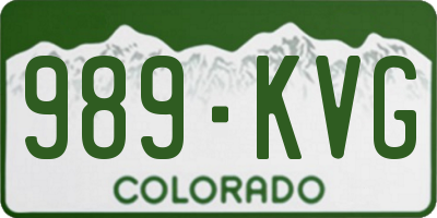 CO license plate 989KVG