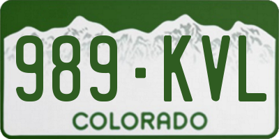 CO license plate 989KVL