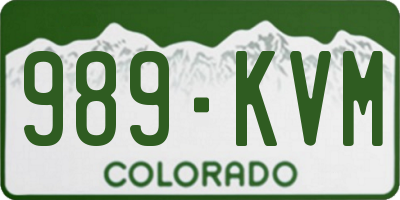 CO license plate 989KVM