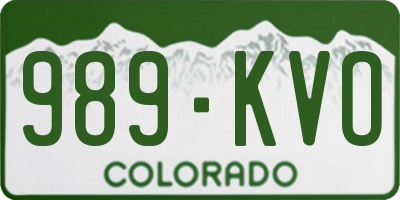 CO license plate 989KVO