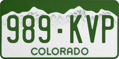 CO license plate 989KVP