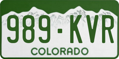 CO license plate 989KVR