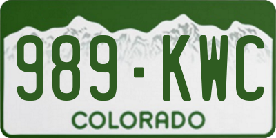 CO license plate 989KWC