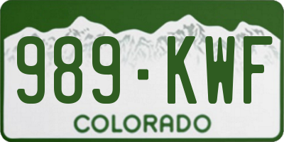 CO license plate 989KWF