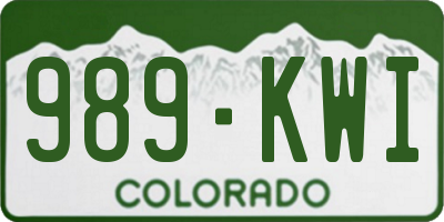 CO license plate 989KWI