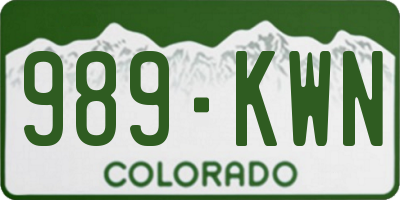 CO license plate 989KWN