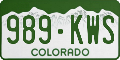 CO license plate 989KWS