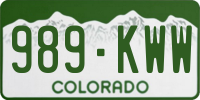CO license plate 989KWW