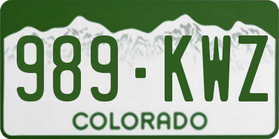 CO license plate 989KWZ