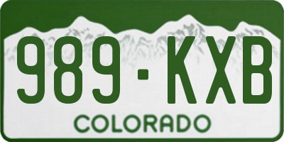 CO license plate 989KXB