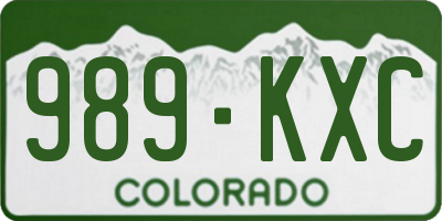 CO license plate 989KXC
