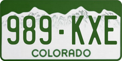 CO license plate 989KXE
