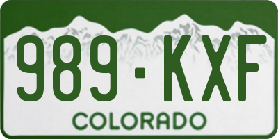 CO license plate 989KXF