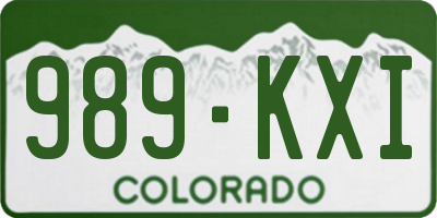 CO license plate 989KXI