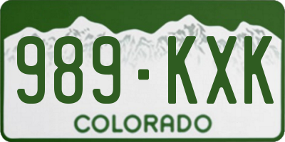 CO license plate 989KXK